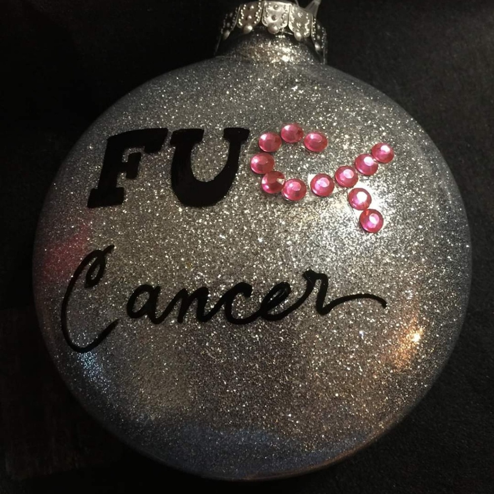 Fuck breast cancer ornament